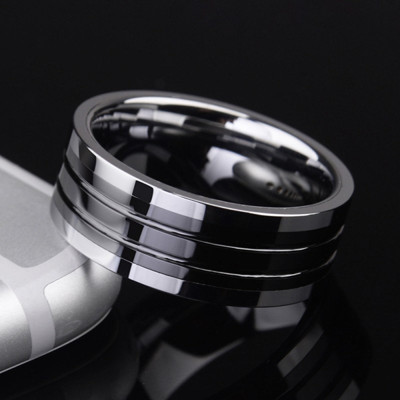 Men's Ring Ceramic and Tungsten Material Merge Strength and Tenderness ...