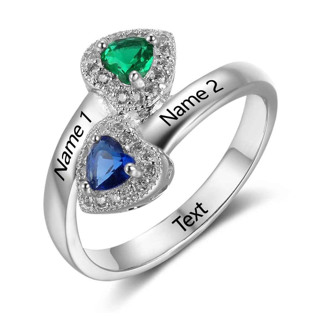 Birthstone Rings Mothers Rings 925 Sterling Silver Personalized ...