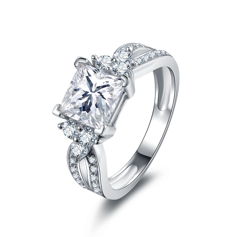 Fashion Design SONA Diamond 925 Sterling Silver Wedding/Promise Ring