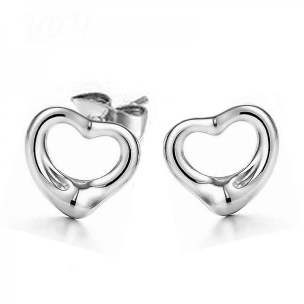 Fashion Heart S925 Sterling Silver Earrings