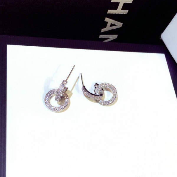 New Alloy Silver Plated Cubic Zirconia Earrings