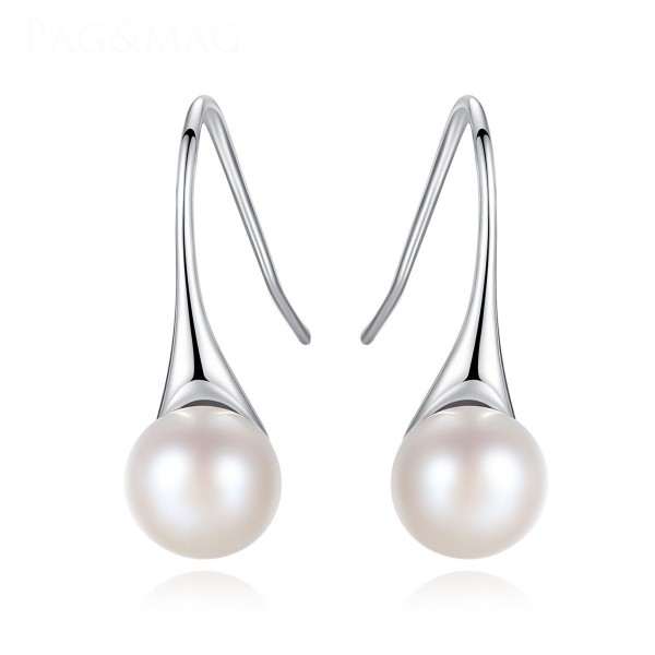Elegant S925 Sterling Silver Pearl Pendent Earrings