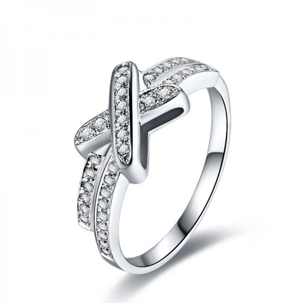 925 Sterling Silver Ring For Women Micro-diamond Decoration Bowknot Design Exquisite and Fashion