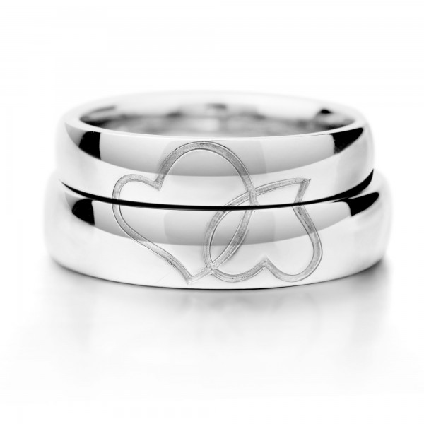 Creative Heart-Shaped Puzzle S925 Sterling Silver Couple Rings