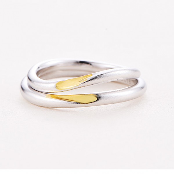 S925 Sterling Silver Rings For Couples Hidden Heart Pattern Design Simple and Fashion