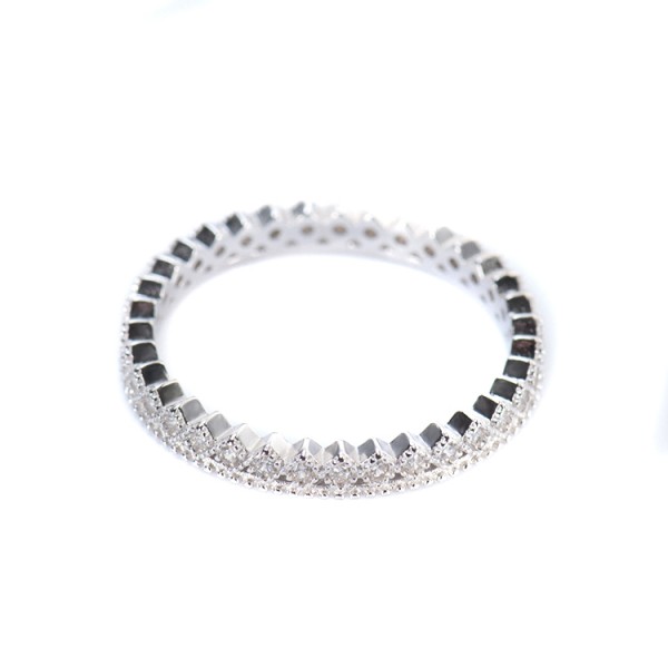 S925 Sterling Silver Ring Delicate Princess Crown Simple Fashion Diamond Inlaid Ring