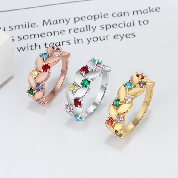 Birthstone Rings Mothers Rings 925 Sterling Silver Personalized