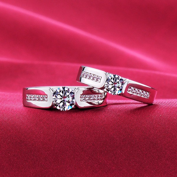 High-Class ESCVD Diamonds Lovers Rings Wedding Rings Couple Rings