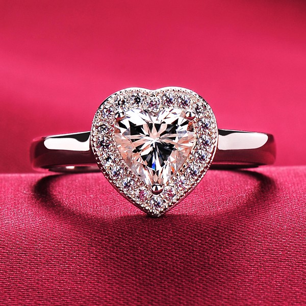 0.6 Carat ESCVD Diamonds Pt 950 Wedding Ring Women Ring
