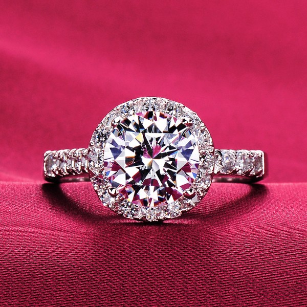 Valuable 2.0 Carat ESCVD Diamonds Pt 950 Wedding Ring Women Ring