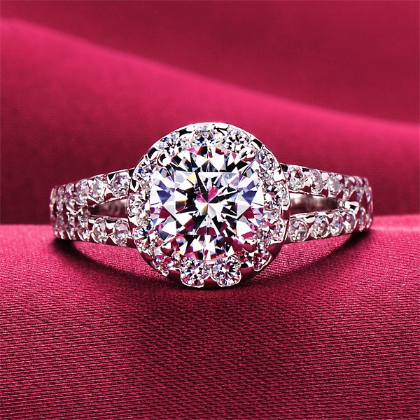 1.0 Carat Big Diamond Ring ESCVD Diamonds Lovers Ring Wedding Ring For Her