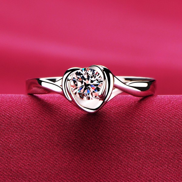 0.2 Carat Heart Shape ESCVD Diamonds Lovers Ring Wedding Ring Women Ring