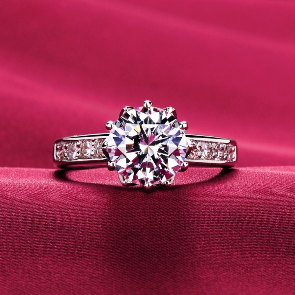 2.0 Carat Six Claw ESCVD Diamonds Lovers Ring Wedding Ring Women Ring