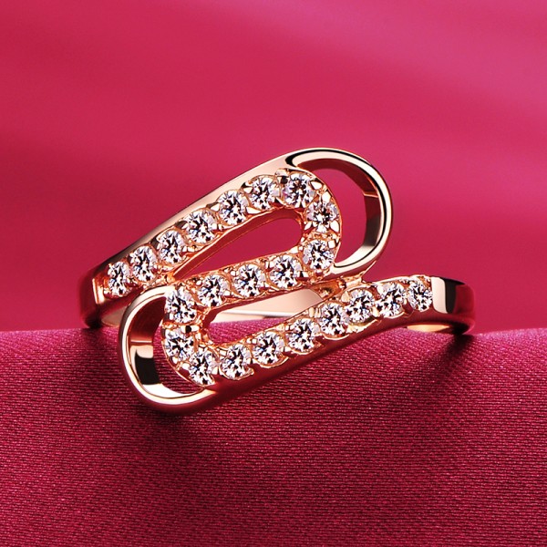 0.03 Carat Rose Gold Color ESCVD Diamonds Lovers Ring Wedding Ring Women Ring