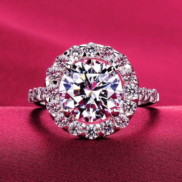 3.0 Carat Shinning ESCVD Diamonds Lovers Ring Wedding Ring Women Ring