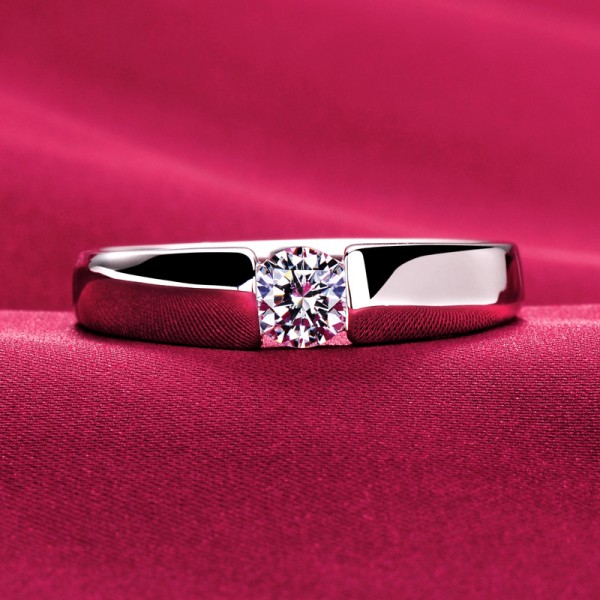0.39 Carat Simple ESCVD Diamonds Lovers Ring Wedding Ring Men Ring