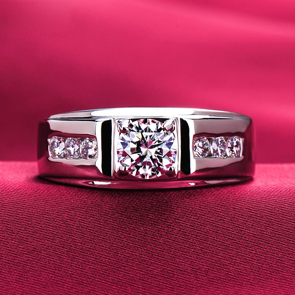 0.8 Carat Four Claw ESCVD Diamonds Lovers Ring Wedding Ring Men Ring