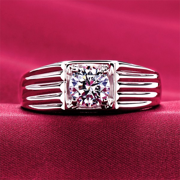 0.6 Carat Linear ESCVD Diamonds Lovers Ring Wedding Ring Men Ring