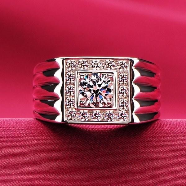 0.8 Carat Angular ESCVD Diamonds Lovers Ring Wedding Ring Men Ring