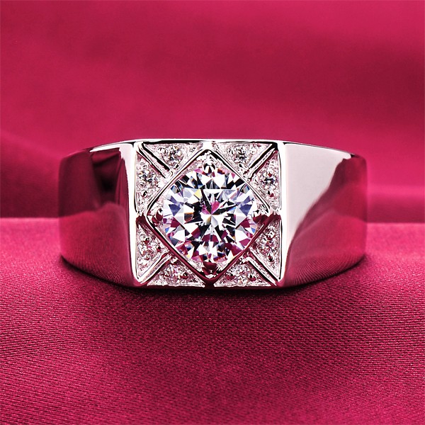 0.8 Carat Fashionable ESCVD Diamonds Lovers Ring Wedding Ring Men Ring