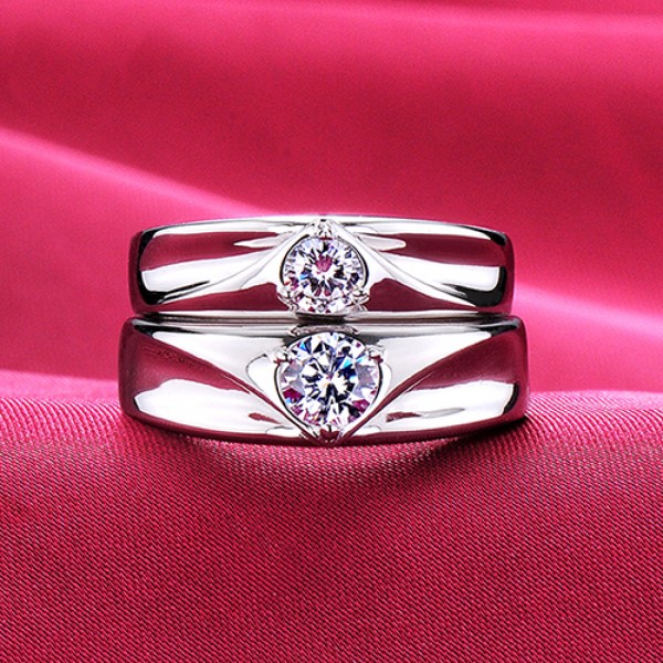 Heart Loving you ESCVD Diamonds Lovers Rings Wedding Rings Couple Rings