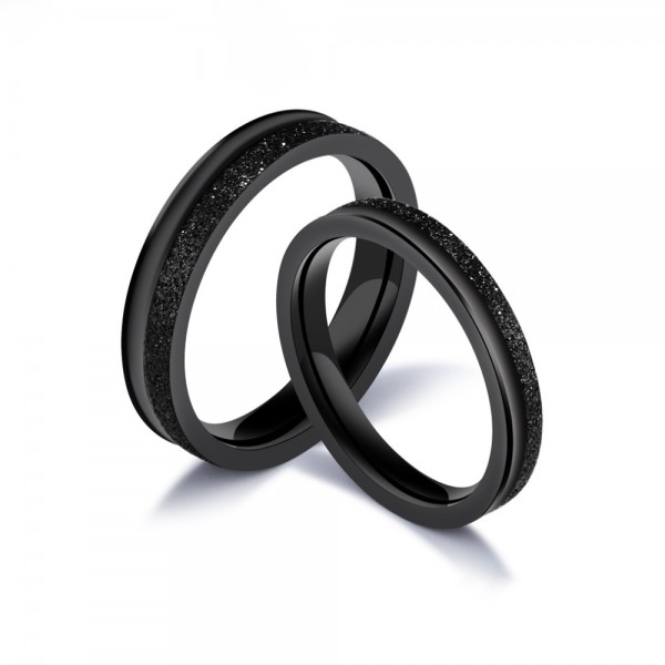 Titanium Black Ring For Couples Simple and Cool Dull Polish and Polish Craft