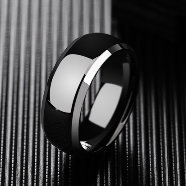 Tungsten Men's Black Ring Simple Vogue Style Handsone Polish Craft Optional Colors 