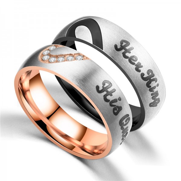 Matching Heart Ring King And Queen Rings For Couples