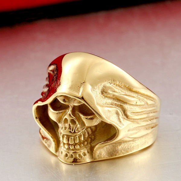 Stainless Steel Grim Reaper Skull Ring