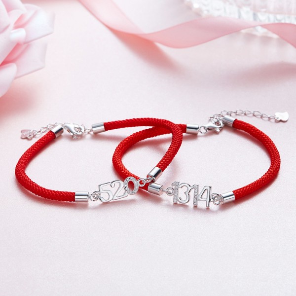 Popular Valentine's Day Gift S925 Sterling Silver Inlaid Cubic Zirconia Lovers Bracelets