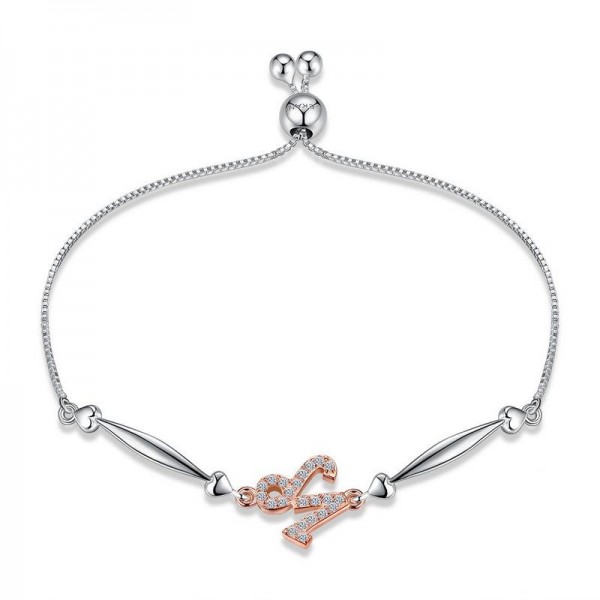 Hot Selling Twelve Constellation Capricorn Style S925 Sterling Silver Inlaid Cubic Zirconia Bracelet