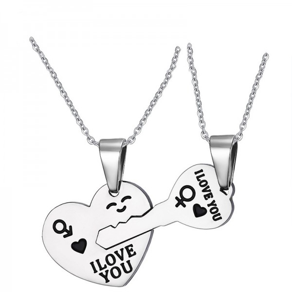 Lovers Titanium steel Couples Necklace Valentine'S Day Gift