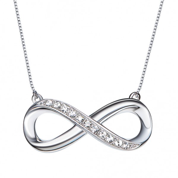 925 Silver Valentine'S Day Present Rhinestone Ladies' Necklace With Chain