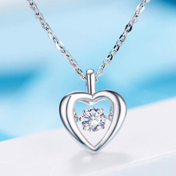 Silver Romantic Rhinestone Ladies' Necklace With Chain